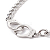 Non-Tarnish 304 Stainless Steel Handcuff Pendant Neckkace with Curb Chains for Men Women NJEW-TA00038-5