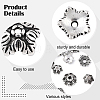 150Pcs 15 Styles Tibetan Style Alloy Flower Bead Caps FIND-YW0007-29-3