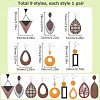 SUNNYCLUE 9 Pair 9 Style Teardrop & Rectangle & Triangle Natural Wood Dangle Earrings Set EJEW-SC0001-35-2