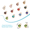 24Pcs 12 Colors Ion Plating(IP) Rose Gold Plated 304 Stainless Steel Rhinestone Pendants STAS-UN0050-52-3
