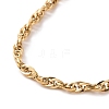 PVD Vacuum Plating 304 Stainless Steel Rope Chain Bracelet for Men Women BJEW-E031-12G-01-2