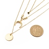 304 Stainless Steel Moon Pendant Triple Layered Necklace with Glass for Women NJEW-JN03871-5