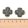 Brass with Druzy Resin Connector Charms KK-C158-05B-G-3