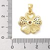 Rack Plating Brass Micro Pave Cubic Zirconia Pendants KK-Z071-75G-02-3