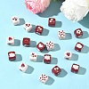 35Pcs 7 Styles Opaque Printed Acrylic Beads MACR-YW0004-38-4