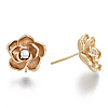 Brass Clear Cubic Zirconia Stud Earring Findings KK-N232-10-NF-2