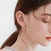 Crescent Moon Chunky Stud Earrings Half Hoop Earrings Open Oval Drop Earrings Teardrop Hoop Dangle Earrings Pull Through Hoop Earrings Statement Jewelry Gift for Women JE1089C-6