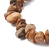 Natural Picture Jasper Beads Stretch Bracelets for Men Women BJEW-JB11845-4