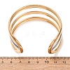 29.5MM Duo Tone 304 Stainless Steel 3-Line Hollow Open Cuff Bangles SA-CBA725A-09GP-5