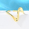 925 Sterling Silver Wave Cuff Rings RJEW-D300-02G-4