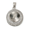 Brass Micro Pave Clear Cubic Zirconia Pendants KK-N254-118P-01-1