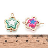 Polymer Clay Flower & CCB Frame Links Connector Charms CLAY-T022-19A-3