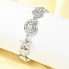 Summer Beach Brass Micro Pave Clear Cubic Zirconia Starfish & Shell Shape Link Chain Bracelets BJEW-C118-02A-P-2