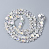 Electroplate Transparent Glass Beads Strands EGLA-Q125-001A-2