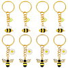 DICOSMETIC 8Pcs 2 Style Alloy & Brass Enamel Keychains KEYC-DC0001-14-1