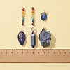 6Pcs 5 Styles Natural & Synthetic Mixed Gemstone Pendants G-FS0005-59-4