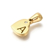 26Pcs Letter A~Z 304 Stainless Steel Heart Pendants with Crystal Rhinestone STAS-Z103-01G-M-3