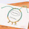 Boho 304 Stainless Steel Charm Braided Cotton Cord Adjustable Bracelets WG43BF0-02-1