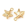 Ocean Theme Brass Micro Pave Cubic Zirconia Charms KK-F902-08F-G-2