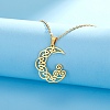 Stainless Steel Viking Triskele Crescent Moon Pendant Cable Chain Necklaces PW-WGB557A-02-1