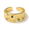 Rack Plating Brass Micro Pave Colorful Cubic Zirconia Open Cuff Rings for Women RJEW-M162-12G-2