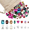 80Pcs 8 Styles Pointed Back Glass Rhinestone Cabochons RGLA-YW0002-08-1