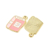 Golden Plated Alloy Enamel Pendants X-ENAM-Z017-12G-03-2