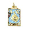 Brass Micro Pave Cubic Zirconia Pendants with Enamel KK-H458-03G-08-1