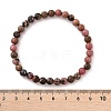 Natural Rhodonite Stretch Bracelets X-BJEW-JB04557-01-6