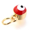 Brass Enamel Pendants KK-Y001-02B-04G-3