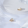 1Pair Heart with Tulip Alloy Micro Pave Clear Cubic Zirconia Stud Earrings EJEW-LP0003-46-3