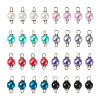 100Pcs 8 Colors Glass Pearl Round Bead Connector Charms FIND-YS0001-21-2
