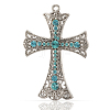 Alloy Rhinestone Big Pendants RB-J026-03AS-1