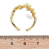 Rack Plating Brass Micro Pave Clear Cubic Zirconia Cuff Finger Rings for Women RJEW-M028-46G-3