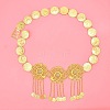 Alloy Crystal Rhinestone Coin Link Hollow Flower Tassel Waist Body Chains for Women FS-WGEDFED-01-2