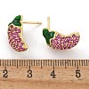 Pepper Brass Micro Pave Cubic Zirconia Stud Earrings EJEW-M077-06G-3