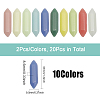 CHGCRAFT 20Pcs 10 Colors Synthetic Luminous Stone Double Terminal Pointed Dyed Beads FIND-CA0007-91-2