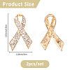 2Pcs Awareness Ribbon Alloy Rhinestone Brooches for for Backpack Clothes JEWB-FH0002-19G-2