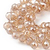 Transparent Electroplate Glass Beads Strands X-EGLA-F152A-PL02-3