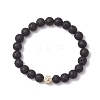 Natural Lava Rock Round Beads Stretch Bracelets BJEW-JB11829-2