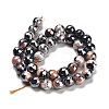 Electroplated Natural Fire Crackle Agate Round Beads Strands G-G0006-A02-01-3