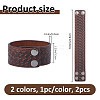 2Pcs 2 Colors Punk Cowhide Cord Bracelets BJEW-FH0001-15-2
