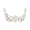 Rack Plating Brass Pave Clear Cubic Zirconia Wing Chandelier Component Links KK-F089-16S-1