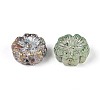 Picasso Baking Paint & Metal Enlaced Glass Beads DGLA-T004-75M-2