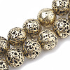 Electroplated Natural Lava Rock Beads Strands G-N0321-14A-1