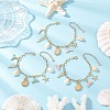 3Pcs 3 Colors Stainless Steel & Alloy Enamel Charm Bracelets BJEW-JB12215-1
