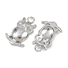 304 Stainless Steel Owl Pendant Rhinestone Settings STAS-H242-02P-2