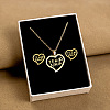 304 Stainless Steel Pendant Necklaces & Stud Earrings Sets WG82A44-25-1