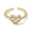 Rack Plating Brass Micro Pave Cubic Zirconia Cuff Finger Rings for Women RJEW-C114-21D-G-2