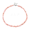 Dyed Natural Freshwater Shell Nuggets Beaded Necklaces NJEW-JN05488-04-4